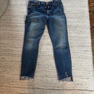 Mother Zip Ankle Step Fray Jeans
